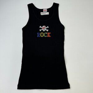 Trio Shirt Women Extra Small Skull Rock Rib Stone Stretch Sleeveless Top Core Ne